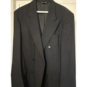 Vito Rufolo San Martino Mens Size 40L Wool Black‎ Blazer Jacket Coat Italy